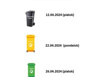 Harmonogram vývozu jednotlivých zložiek odpadu v mesiaci APRÍL 2024 1